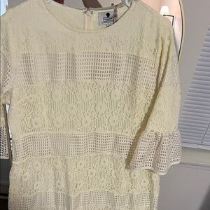 Dainty Jewells Lace Overlay Ivory Dress